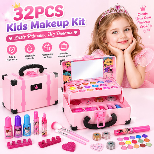 32pcs kids makeup kit - kit, washable